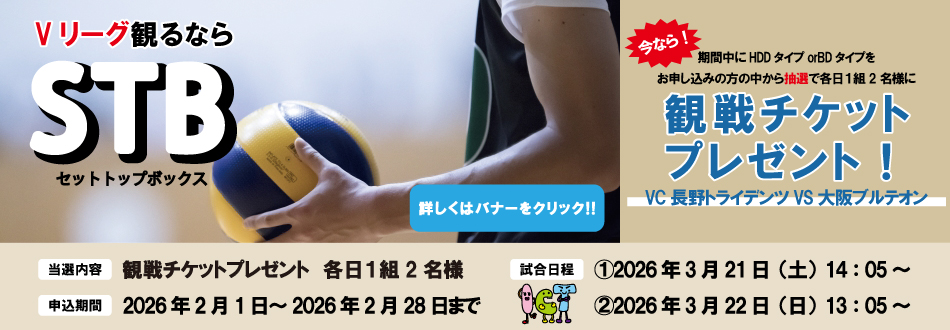 Vリーグ観るならSTB！